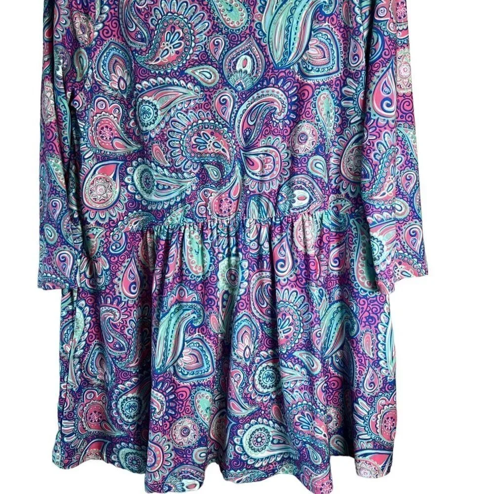 SIMPLY Southern Colorful Paisley Size 12 Women’s Tunic Top or Dress Size Medium - Picture 2 of 10